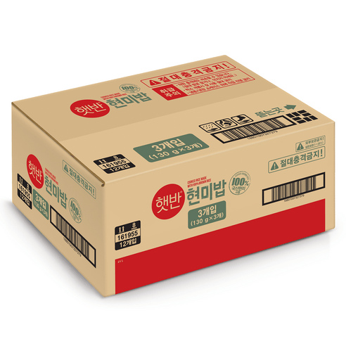 햇반 100% 현미로 지은밥, 130g, 18개