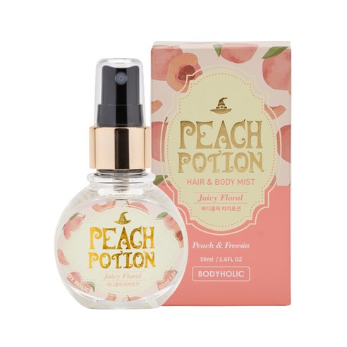 바디홀릭 바디미스트 피치포션 복숭아향, 50ml, 1개