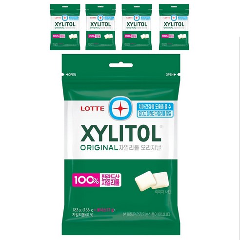 롯데자일리톨 오리지날 껌 리필, 183g, 5개