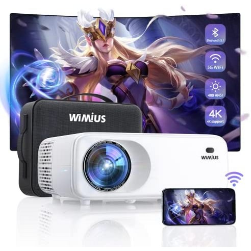 휴대용 미니 빔 프로젝터 미국 5G WiFi 블루투스 4K Support