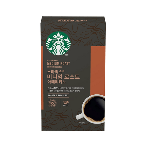 [코스트코] 스타벅스 미디엄 로스트 아메리카노, 1.1g, 170개입, 1개