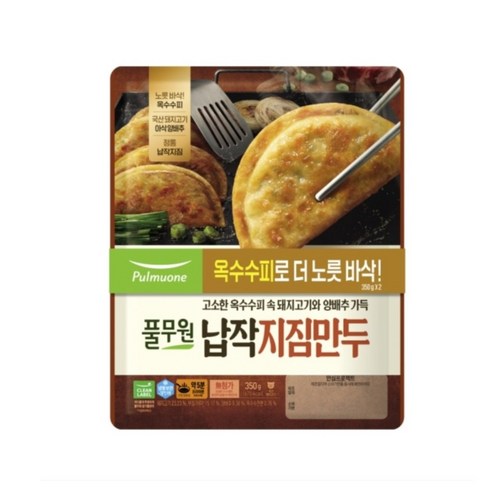 [풀무원] 납작지짐만두2입번들 (350gX2봉 기획), 350g, 2세트