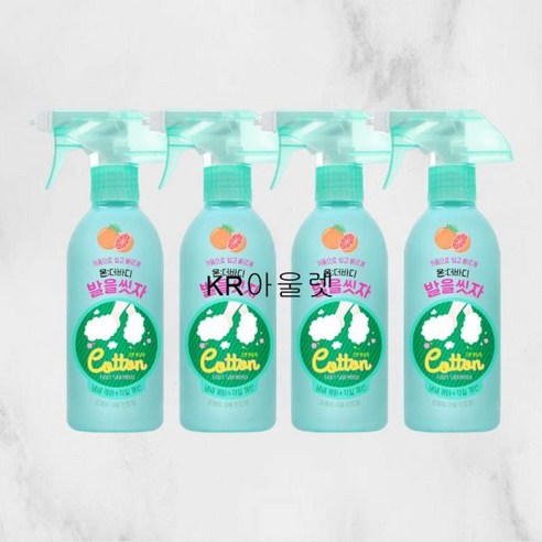 온더바디 코튼풋 발을씻자 풋샴푸 385ml 자몽 4개, [자몽]본품1+[자몽]리필3, 1개