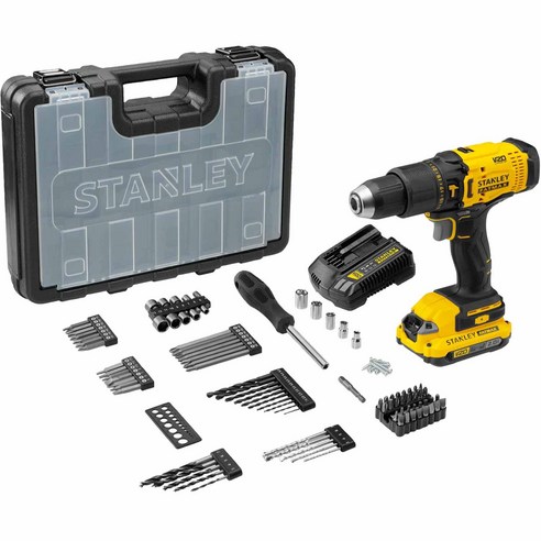 STANLEY 20V MAX 햄머 드릴 드라이버 세트 SCD711D1KA-KR, 본품 + 배터리 1개, 1개