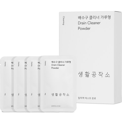 생활공작소 배수구 클리너 가루형 4p, 160g, 1개