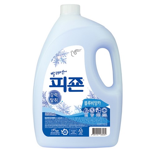 피죤 섬유유연제 블루비앙카 본품, 3.1L, 4개