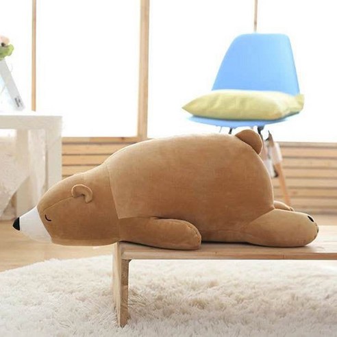 순잠 허니버블 북극곰 애착 인형 바디필로우, 베이지