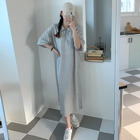 마더라이크 카라 지퍼 임산부 원피스 n705