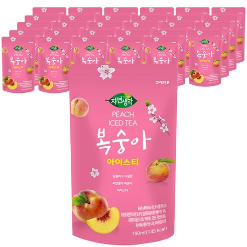 자연생각 복숭아 아이스티 190mlx20팩, 190ml, 20개
