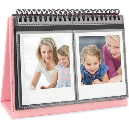 64 Pockes Desk Calendar Album for 후지필름 Instax Wide 300 폴라로이드 600 iType 3.5 x 4.5인치 필름 앨범 폴라로이드와 호환, brown