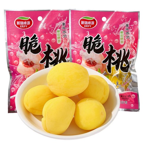 중국식품 아삭아삭한 복숭아 유튜브 중국 왕홍 개주얼 간식 38g, 20개, 1개