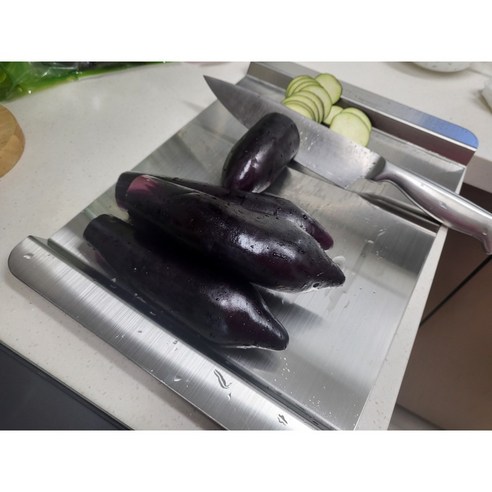 오엔에스 양면형 손잡이 스텐 위생 도마 304 가정용 업소용, 1개