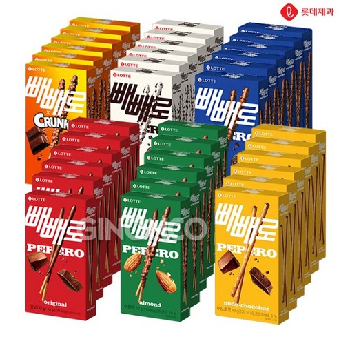 롯데 빼빼로 골고루 1박스 (총 40갑)- 상품페이지에서 종류 확인, 1세트