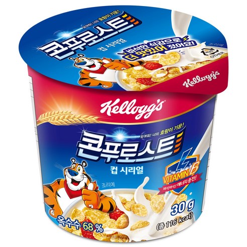 켈로그 콘푸로스트 컵 시리얼, 30g, 204개