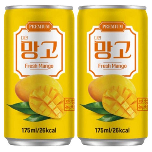 대용량 망고 주스 60캔 달달 여름 음료수, 180개, 175ml