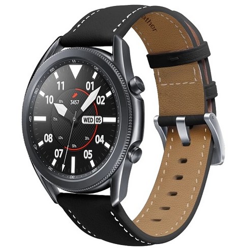 AW 갤럭시 워치5 스트랩 44mm 40mm 너비 20mm 호환 가능, 가죽스트랩 브라운