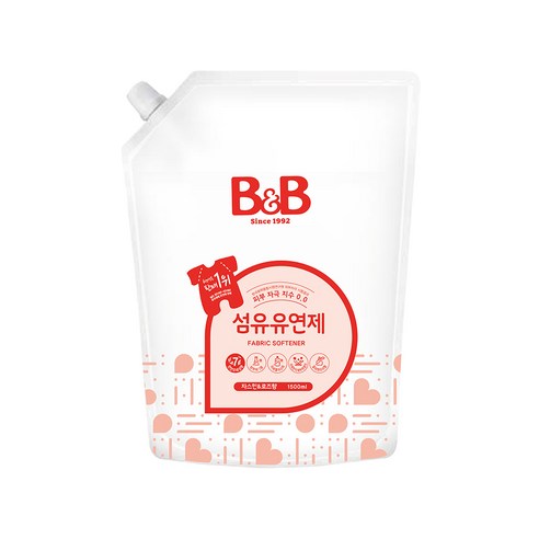 비앤비 섬유유연제 자스민 앤 로즈 리필, 1.8L, 1개