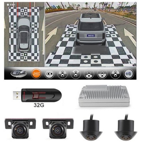 서라운드뷰 어라운드뷰 설치 측방 사제 360도 측면 3D, 옵션02 360 with 32G USB