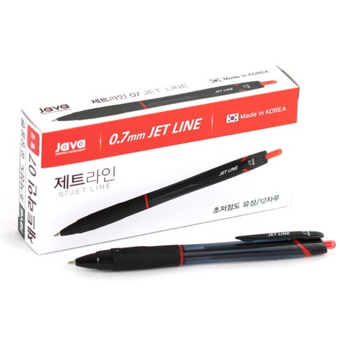 자바펜 제트라인 볼펜 0.7mm, 검정, 24개