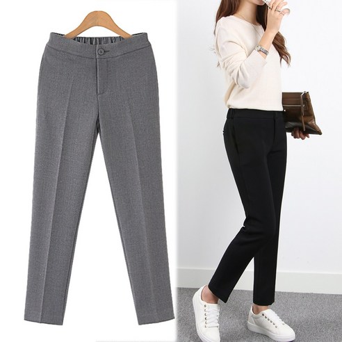 엠아이유 한파특가 20%할인 도톰한 겨울 여성 밴딩바지 S~3XL 빅사이즈여성의류 오피스룩 정장슬랙스 모던밴딩팬츠