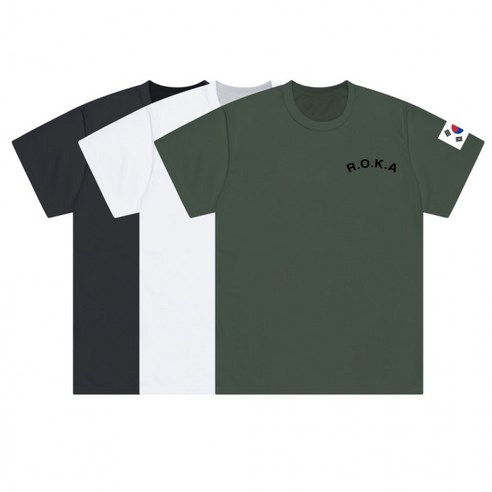 쿨 드라이 ROKA 육군 라운드 반팔 티셔츠 S-4XL