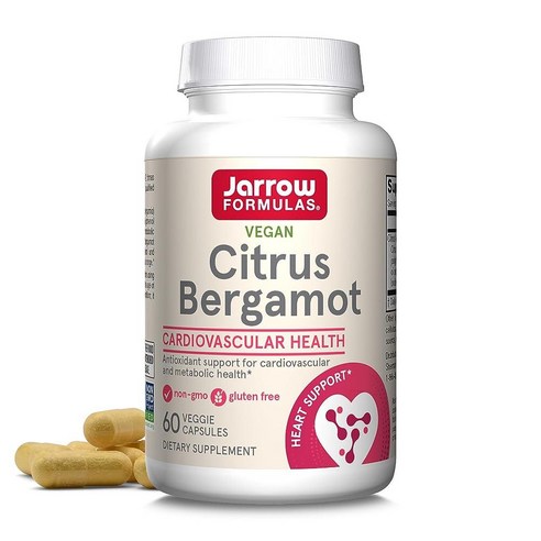 Jarrow Formulas 시트러스 베르가못 500mg 60회 분자로우 포뮬러스, Unflavored, 60 Count (Pack of 1), 1개, 60정