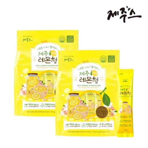제주스 제주 레몬청 스틱 자일로스 레몬차, 60개, 4봉지, 25g, 15개입, 4개