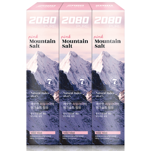 2080 퓨어 마운틴 핑크 솔트 치약, 150g, 12개
