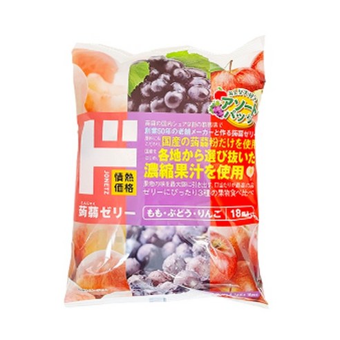 돈키호테 곤약젤리 포도+복숭아+사과 3가지맛 18개입, 1개