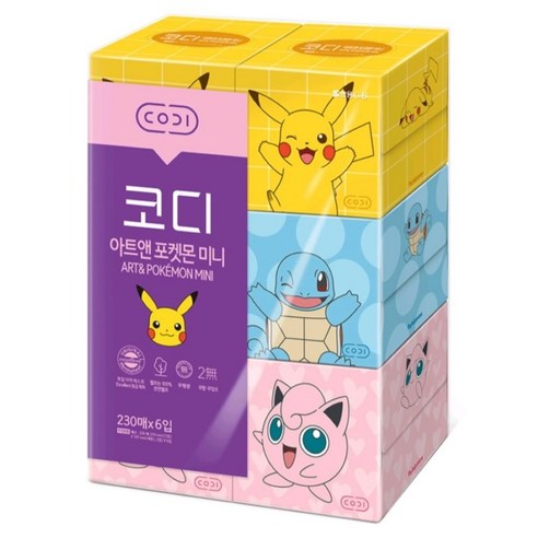 코디 아트앤 포켓몬 미니 2겹 랜덤발송, 230매, 30개