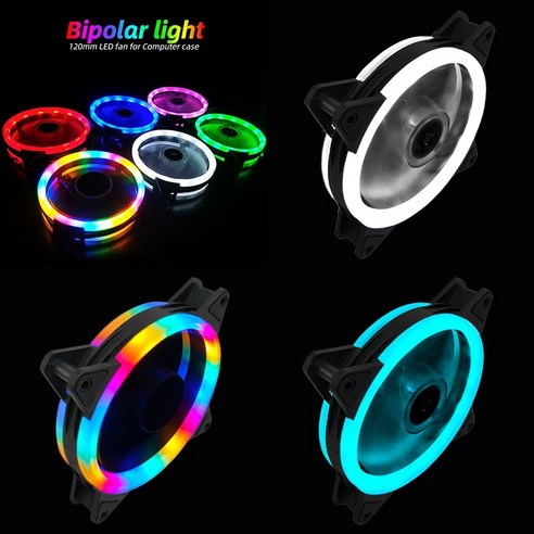 쿨랩 쿨링팬 케이스 쿨러 시스템쿨러 더블링 LED 120mm, 화이트
