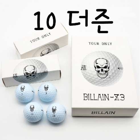 10더즌 골프빌런 Z3 3피스 화이트골프공 우레탄 비거리 고반발 선물용 요즘대세, 10박스, 12구, 흰색