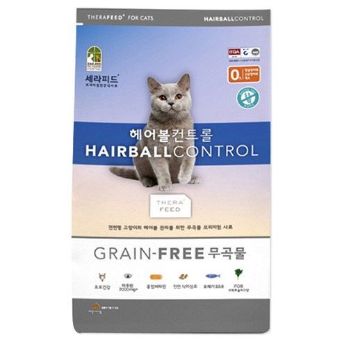캐츠랑 세라피드 헤어볼컨트롤 사료, 2kg, 10개