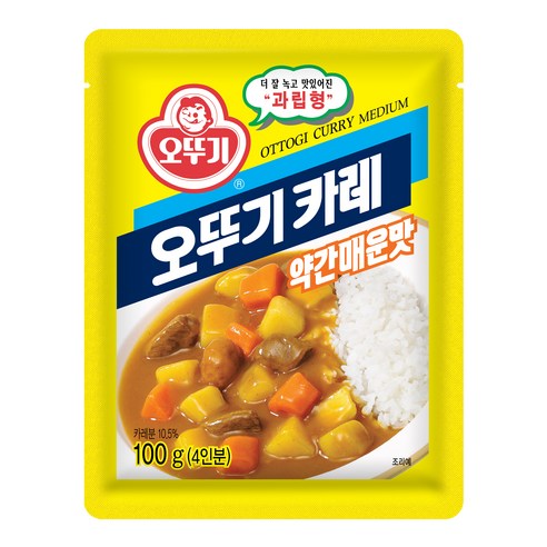 오뚜기 카레 과립형 약간매운맛, 6개, 100g