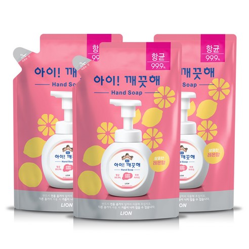 아이깨끗해 항균 거품 핸드 솝 레몬 리필, 450ml, 6개입