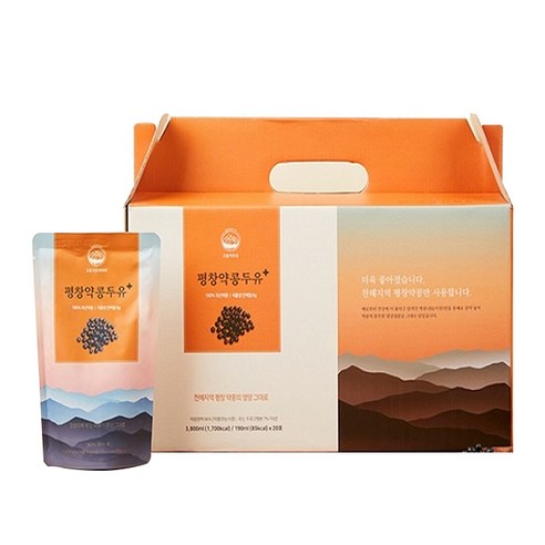 약콩두유 평창 190ml 국산 평창약콩 100% 칼슘두유 무첨가두유, 40개
