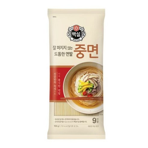 (상온)백설 제일제면소 중면900g, 900g, 1세트