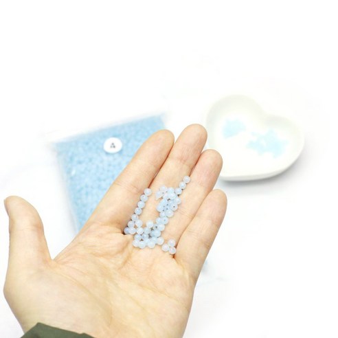파티드레싱 4mm 반투명 컬러구슬 125g, 노랑, 3400개
