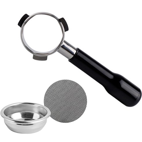 칼딘 브레빌 바텀리스 커피 포터 필터 54mm + 퍽 스크린 필터 53 / 54mm 세트, 로즈우드, 1세트