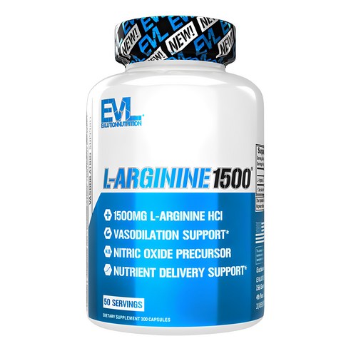 Evlution Nutrition L-아르기닌 1500mg 캡슐, 100정, 1개