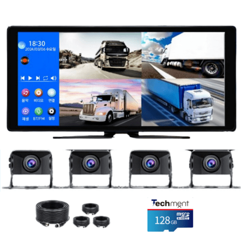 테크먼트 4채널 블랙박스 5채널 화물차 터치 10.36인치 BSD 블랙박스 카플레이 모니터 AHD 1080P 후방카메라 출장장착, TCMT 4채널 (승용차 SUV)