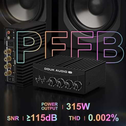 Douk Audio A100 TPA3255 디지털 파워 앰프 모노/스테레오 베이스 오디오 앰프 (1.0/2.0/2.1/2.2/4.0/5.1...채널), A100+48V/5A전원