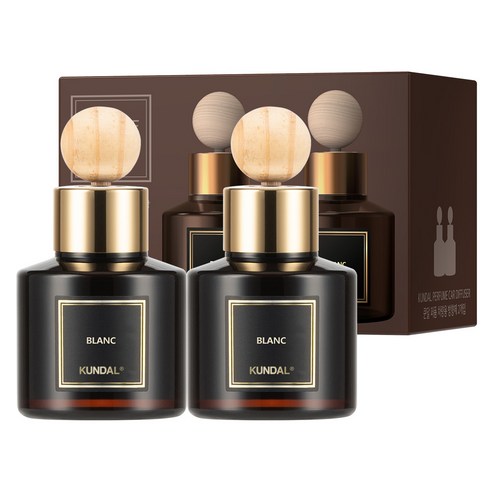 쿤달 퍼퓸 차량용 디퓨저 75ml 2개 + 우드볼스틱 2개, 체리블라썸향, 1세트