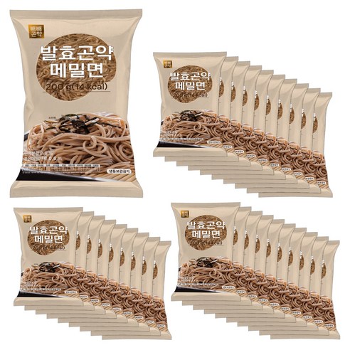 [그냥 넣어 드시면 되는 부드럽고 쫄깃한 저칼로리 저탄수화물] 발효곤약 메밀면, 200g, 24개