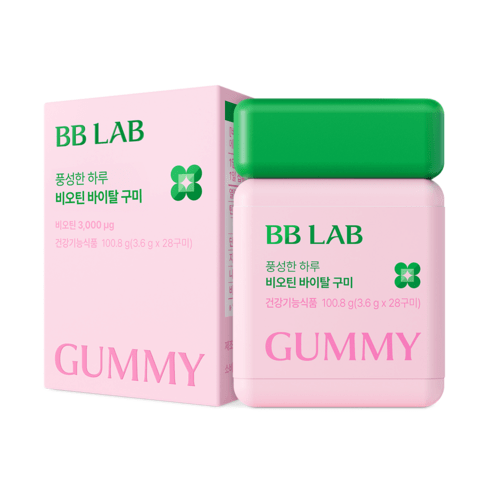 [본사출고] 뉴트리원 비비랩 풍성한 하루를 위한 비오틴 바이탈 구미 하루 2 구미 사과맛, 100.8g, 6박스