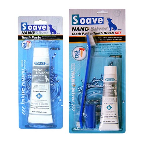 쏘아베 은나노 치약 & 칫솔세트 강아지 고양이 겸용 구강관리 용품, 치약 80g, 1개