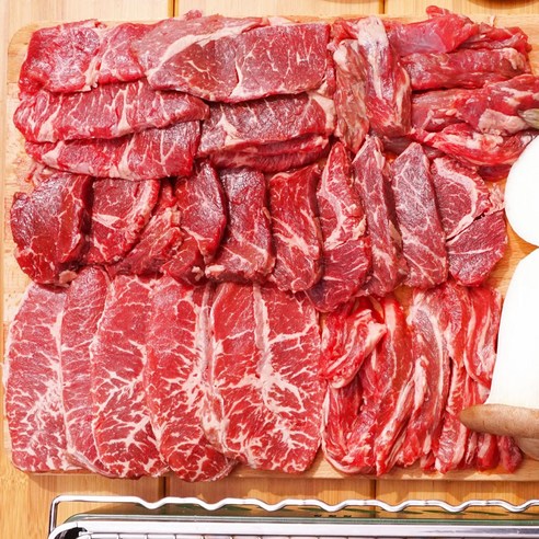 배터지는 소고기 모듬세트! (가성비 프리미엄 실속 특수부위) 800g~1kg 택1, 실속(갈비살+토시살+부채살+우삼겹) 총 800g, 1세트