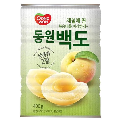 동원 백도 복숭아 통조림, 400g, 6개