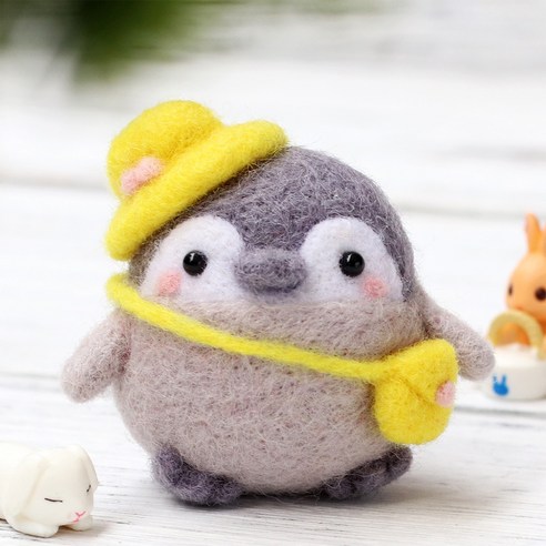아트조이 DIY 양모펠트 키트, 1세트, 유치원 펭귄