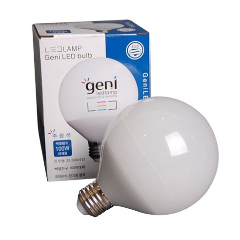 지니 LED 볼전구 12W, 12W 주광색(롱), 4개